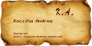 Kocziha Andrea névjegykártya